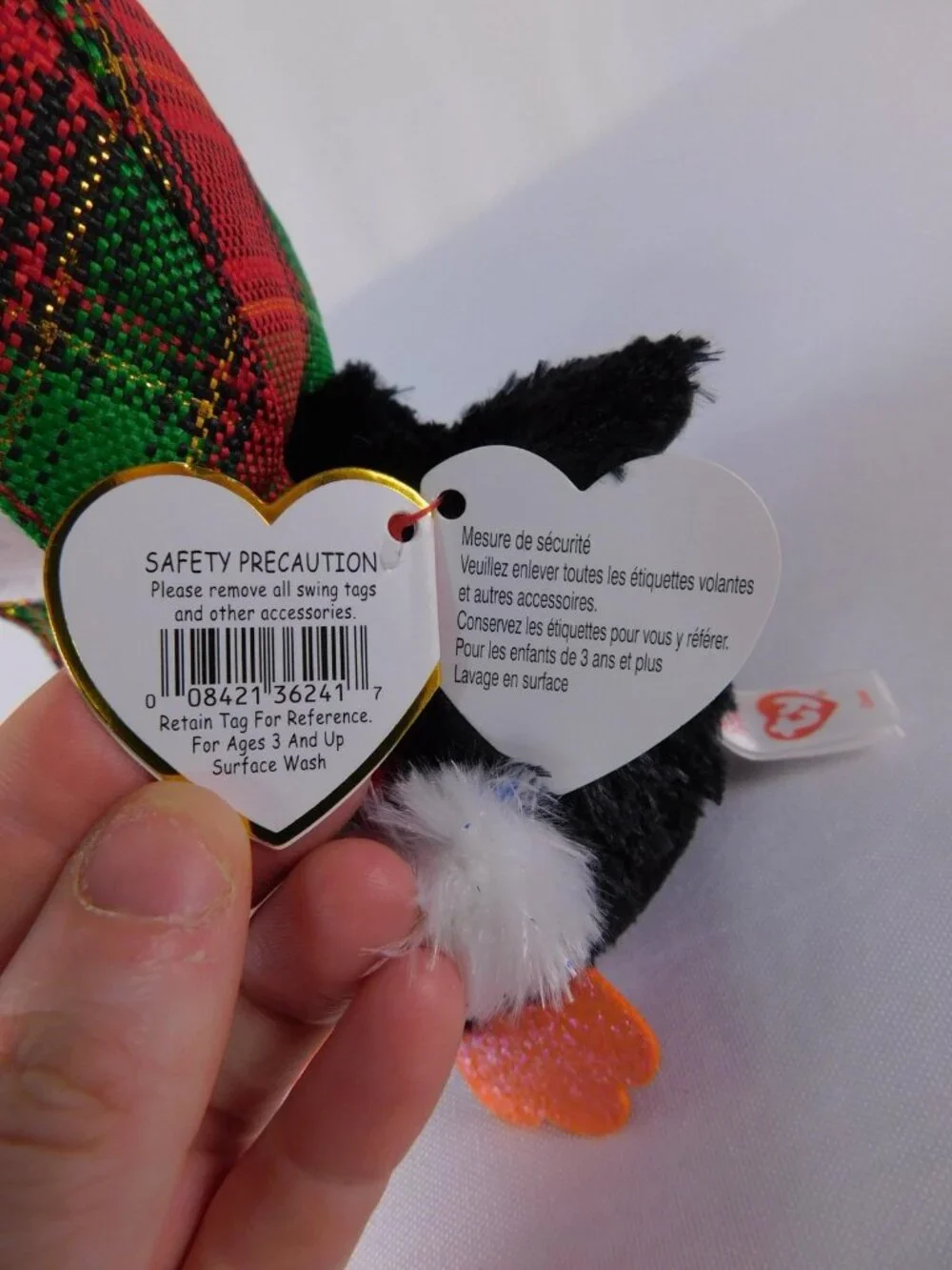 Ty Beanie Boos Cheer Penguin Plush Small Christmas Stuffed Toy Washable